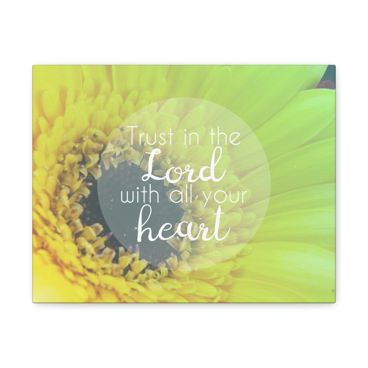 Scripture Walls With All Your Heart Proverbs 3:5 Lime Flower Christian Wall Art Bible Verse Print Ready to Hang Unframed-Express Your Love Gifts