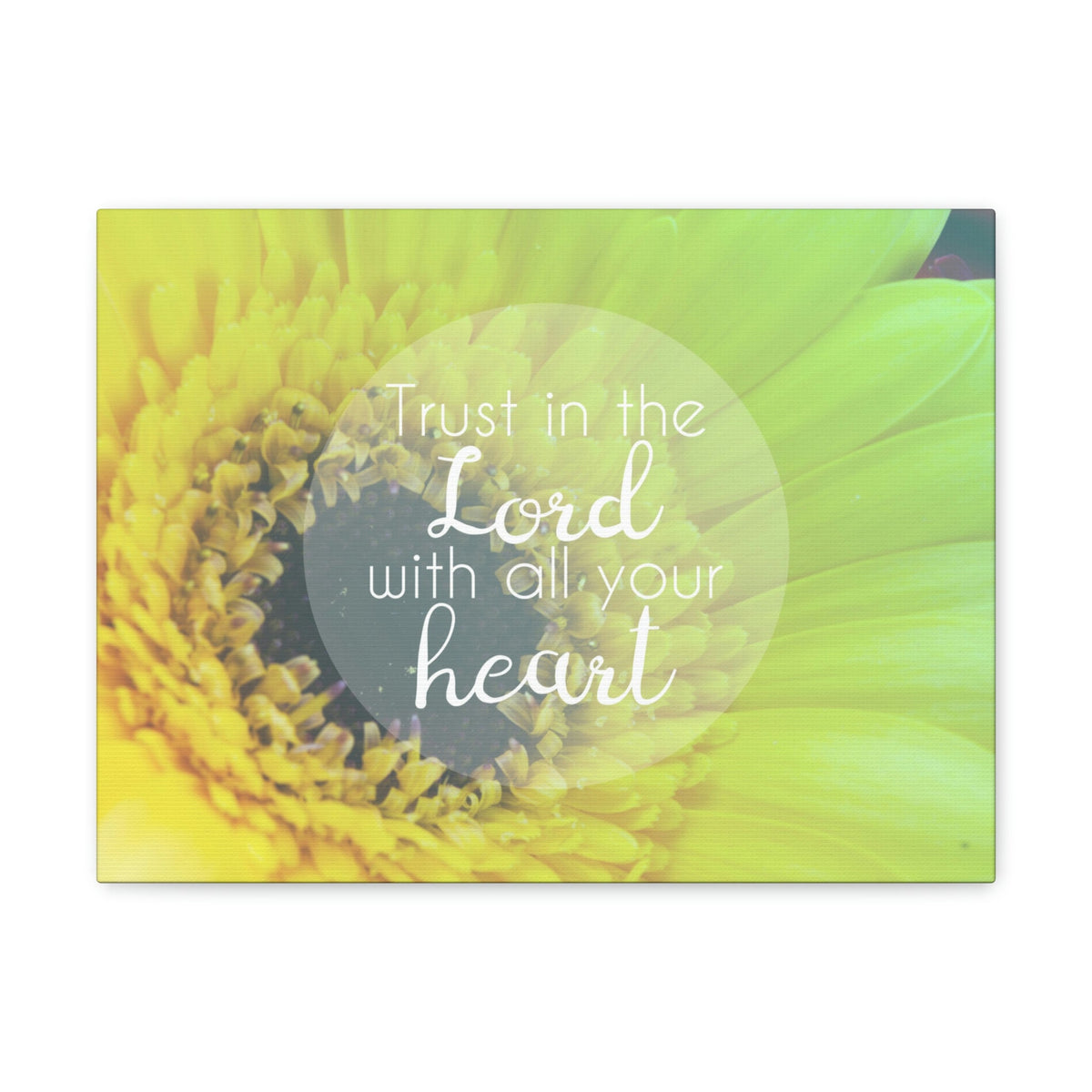 Scripture Walls With All Your Heart Proverbs 3:5 Lime Flower Christian Wall Art Bible Verse Print Ready to Hang Unframed-Express Your Love Gifts