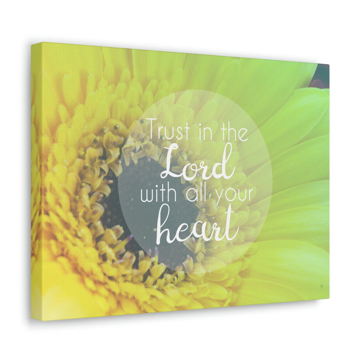 Scripture Walls With All Your Heart Proverbs 3:5 Lime Flower Christian Wall Art Bible Verse Print Ready to Hang Unframed-Express Your Love Gifts