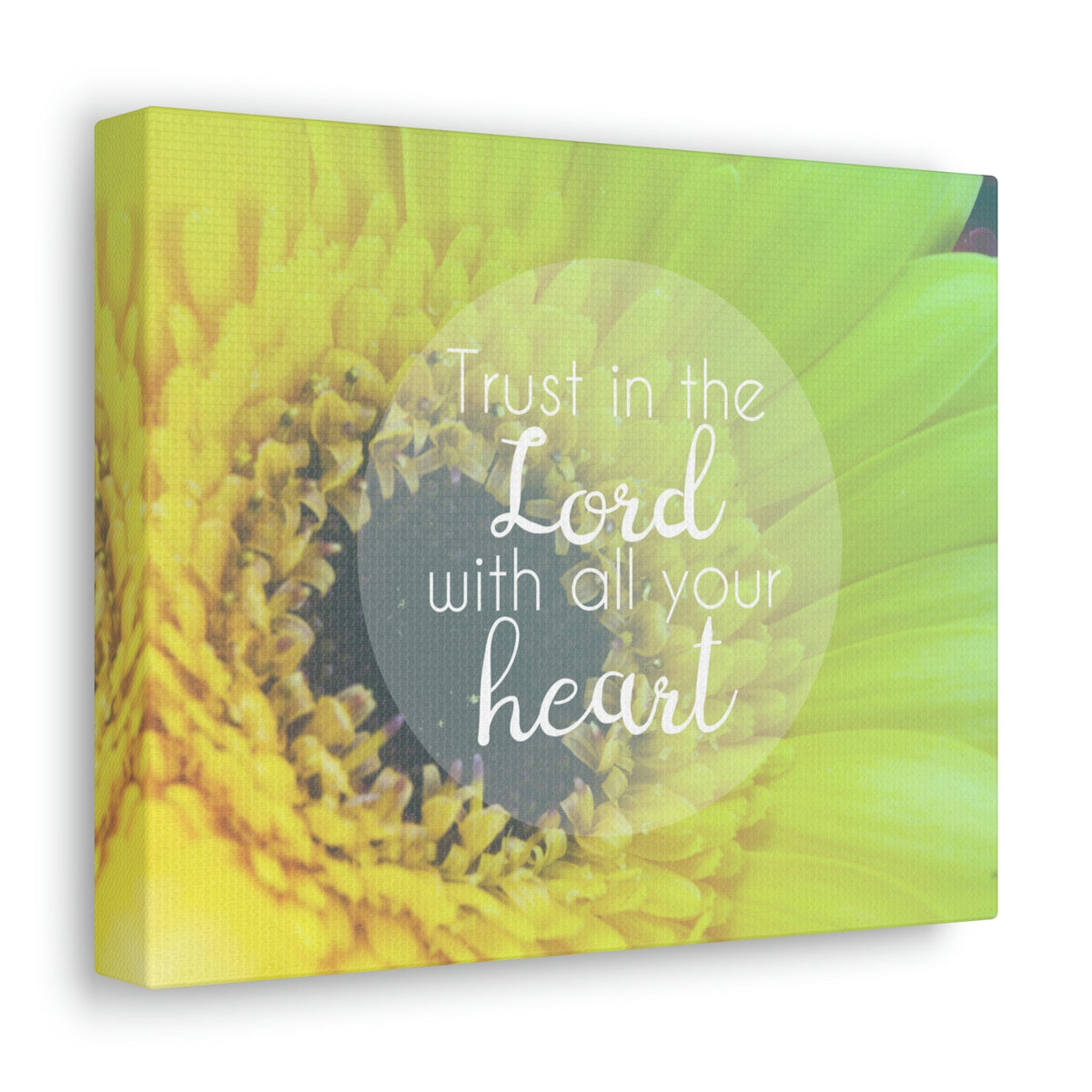 Scripture Walls With All Your Heart Proverbs 3:5 Lime Flower Christian Wall Art Bible Verse Print Ready to Hang Unframed-Express Your Love Gifts