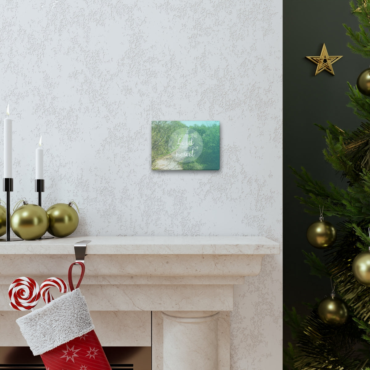 Scripture Walls With All Your Heart Proverbs 3:5 Trees Christian Wall Art Bible Verse Print Ready to Hang Unframed-Express Your Love Gifts