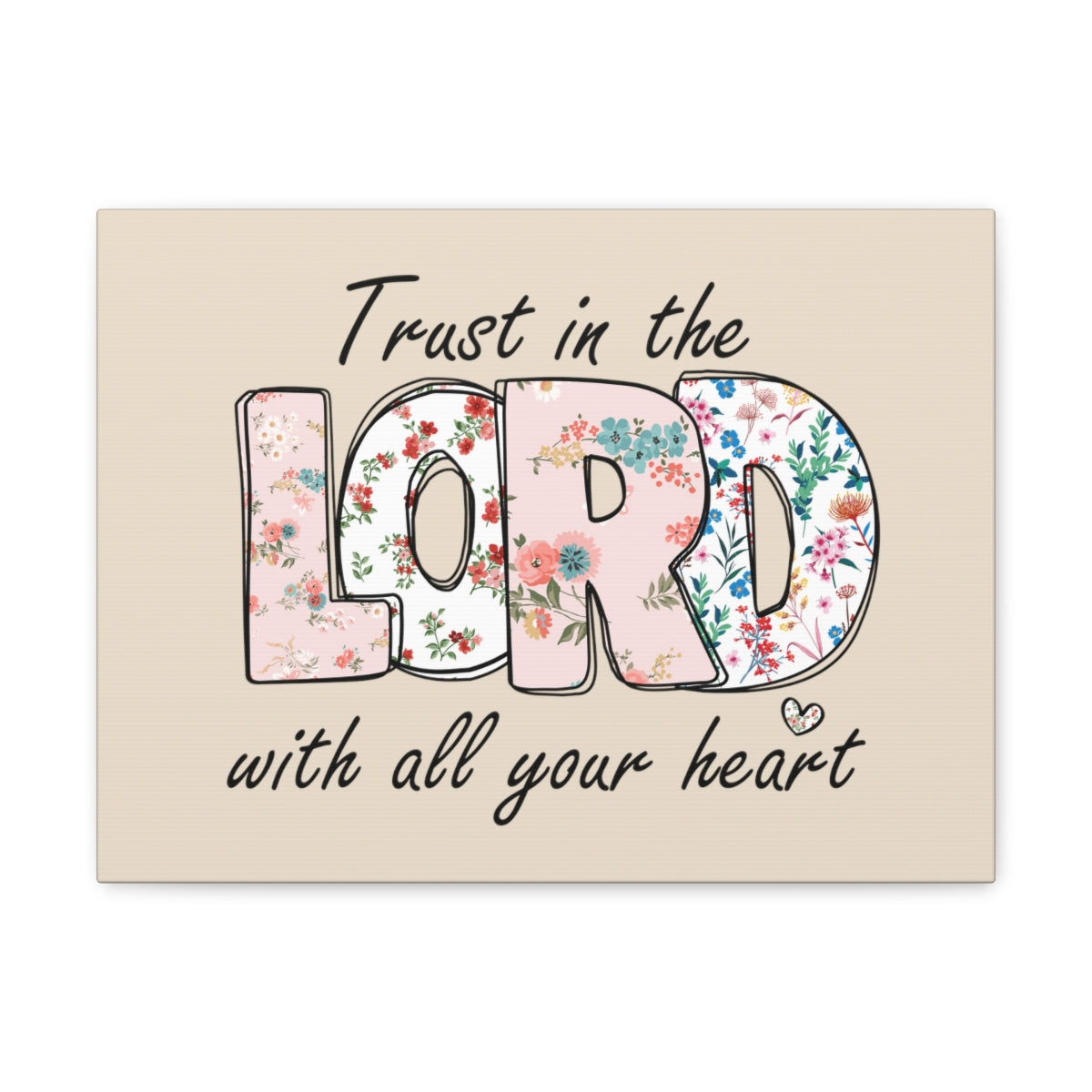 Scripture Walls With All Your Heart Trello Mark 9:23 Bible Verse Canvas Christian Wall Art Ready to Hang Unframed-Express Your Love Gifts