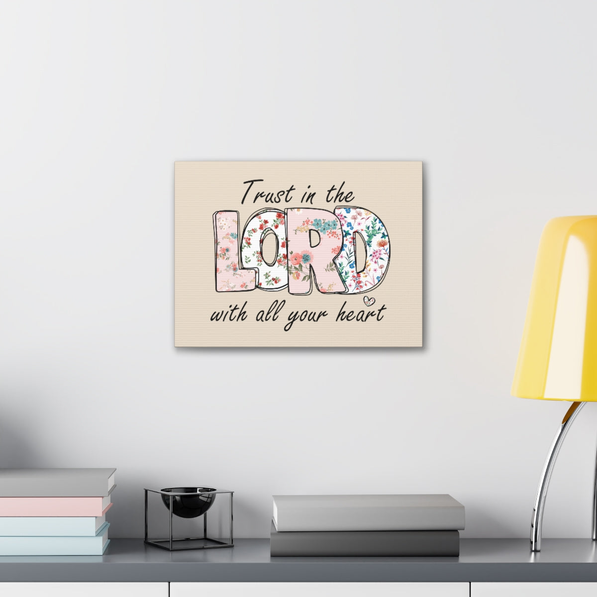 Scripture Walls With All Your Heart Trello Mark 9:23 Bible Verse Canvas Christian Wall Art Ready to Hang Unframed-Express Your Love Gifts