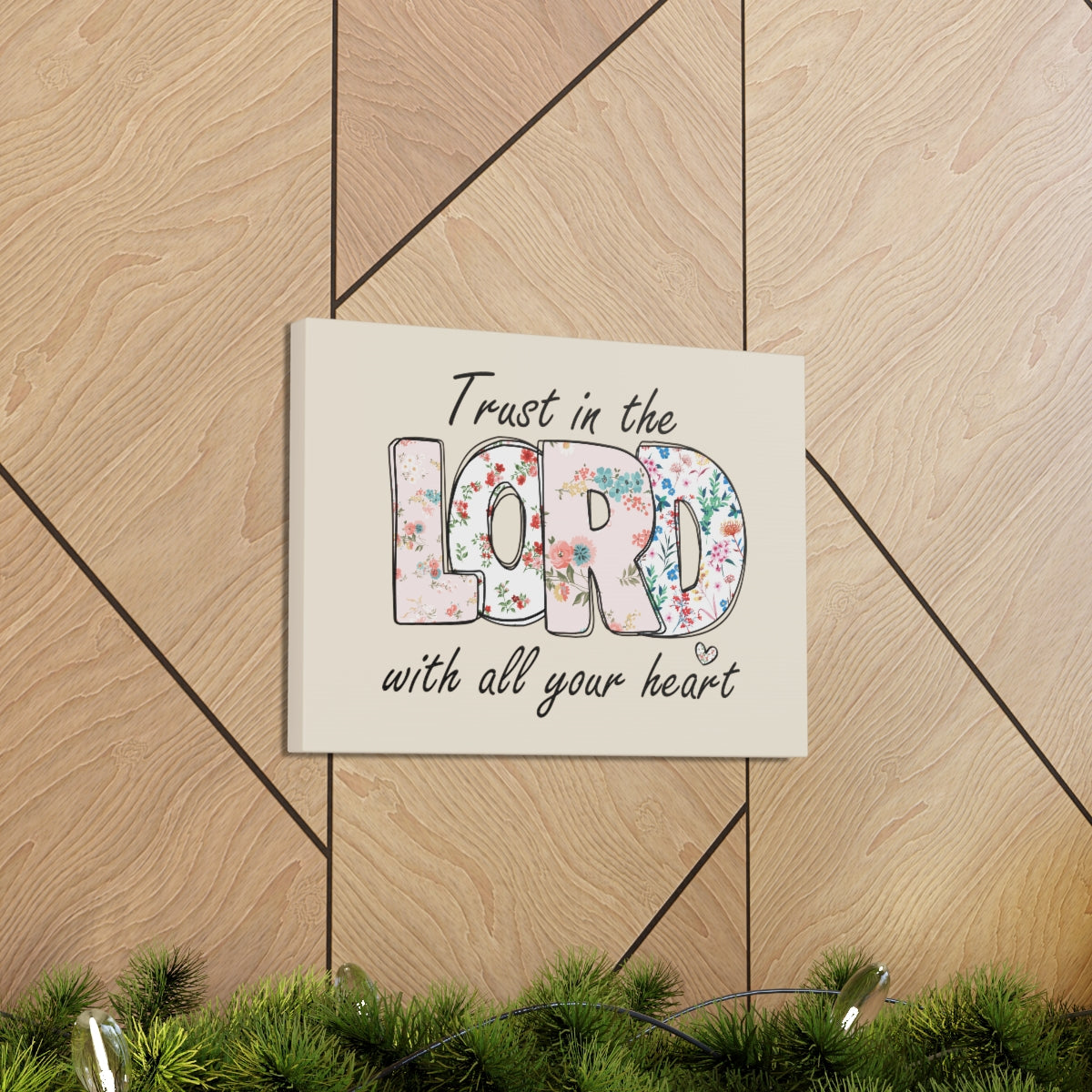 Scripture Walls With All Your Heart Trello Mark 9:23 Bible Verse Canvas Christian Wall Art Ready to Hang Unframed-Express Your Love Gifts
