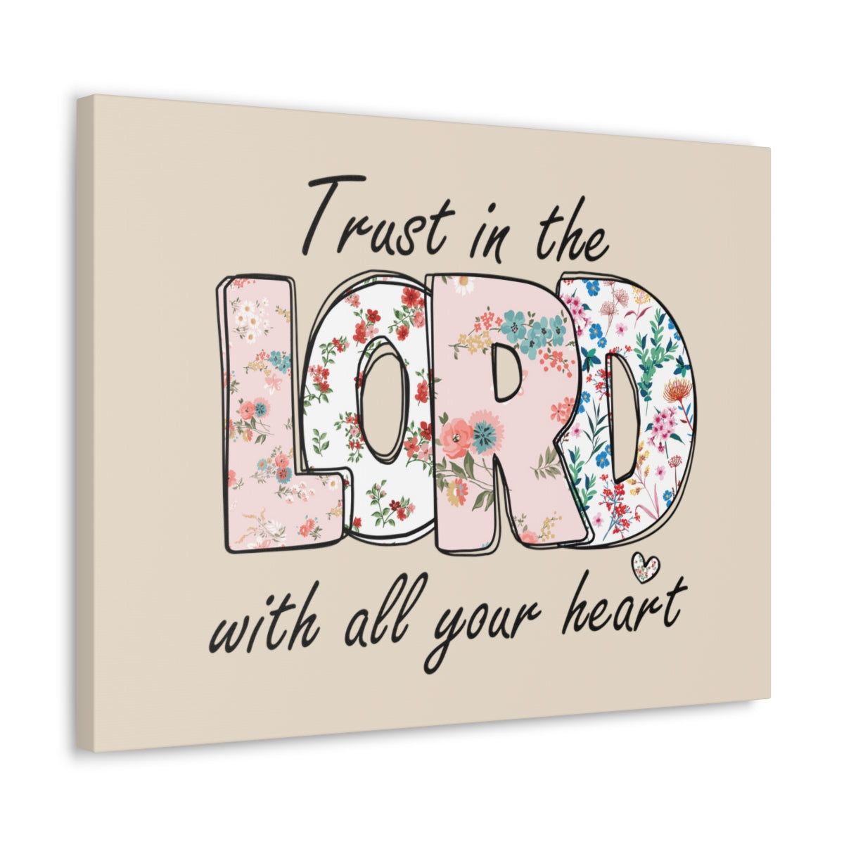 Scripture Walls With All Your Heart Trello Mark 9:23 Bible Verse Canvas Christian Wall Art Ready to Hang Unframed-Express Your Love Gifts