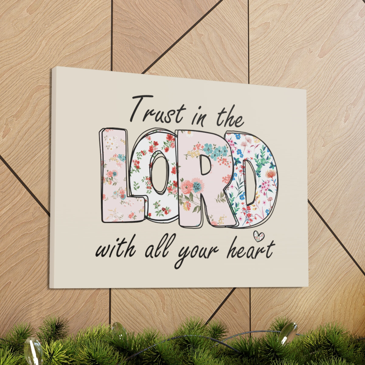 Scripture Walls With All Your Heart Trello Mark 9:23 Bible Verse Canvas Christian Wall Art Ready to Hang Unframed-Express Your Love Gifts