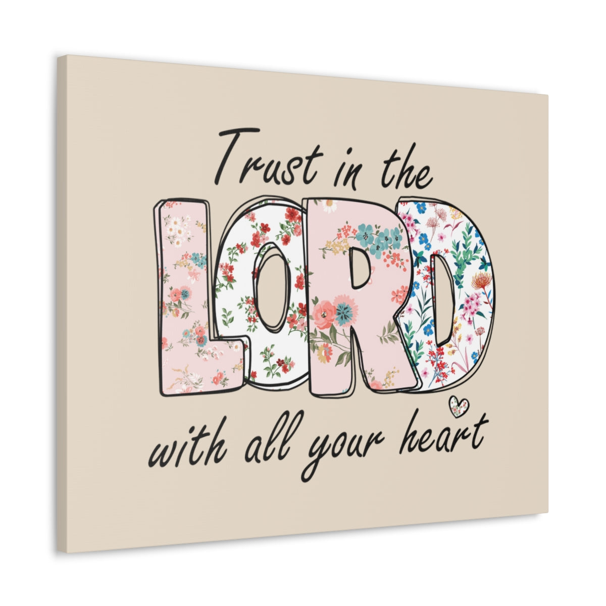 Scripture Walls With All Your Heart Trello Mark 9:23 Bible Verse Canvas Christian Wall Art Ready to Hang Unframed-Express Your Love Gifts