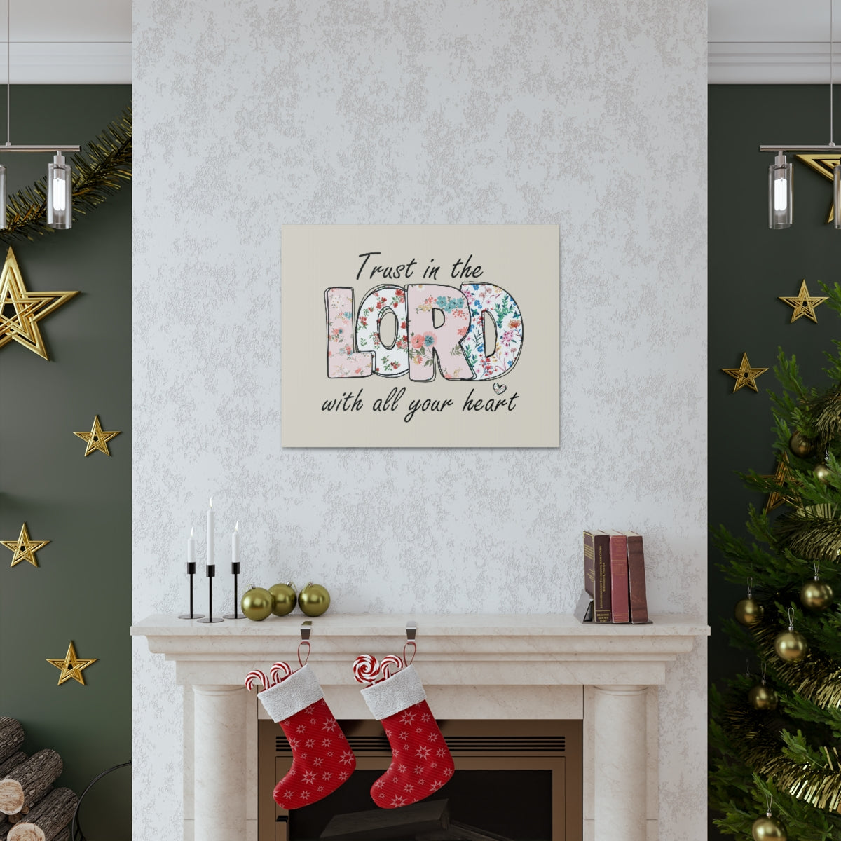 Scripture Walls With All Your Heart Trello Mark 9:23 Bible Verse Canvas Christian Wall Art Ready to Hang Unframed-Express Your Love Gifts