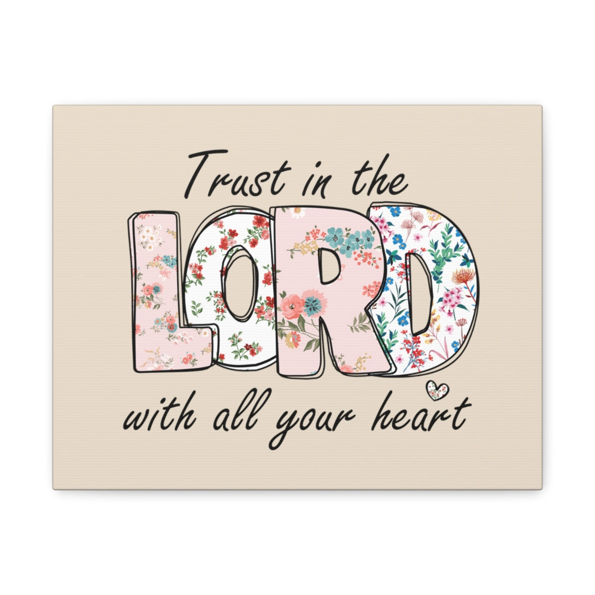 Scripture Walls With All Your Heart Trello Mark 9:23 Bible Verse Canvas Christian Wall Art Ready to Hang Unframed-Express Your Love Gifts