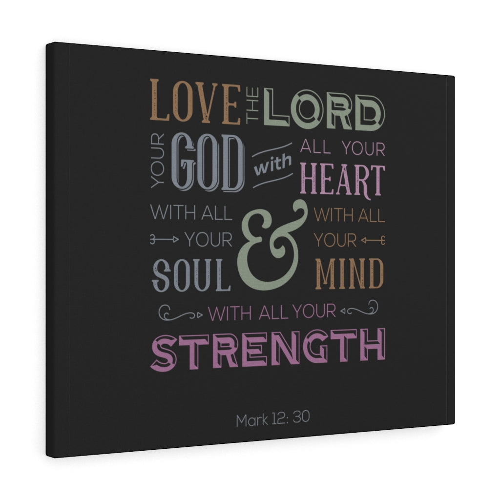 Scripture Walls With All Your Mind Mark 12:30 Bible Verse Canvas Christian Wall Art Ready to Hang Unframed-Express Your Love Gifts