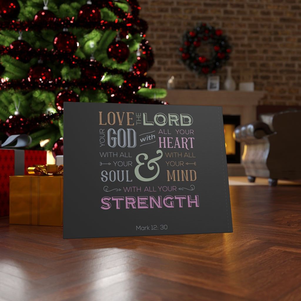 Scripture Walls With All Your Mind Mark 12:30 Bible Verse Canvas Christian Wall Art Ready to Hang Unframed-Express Your Love Gifts