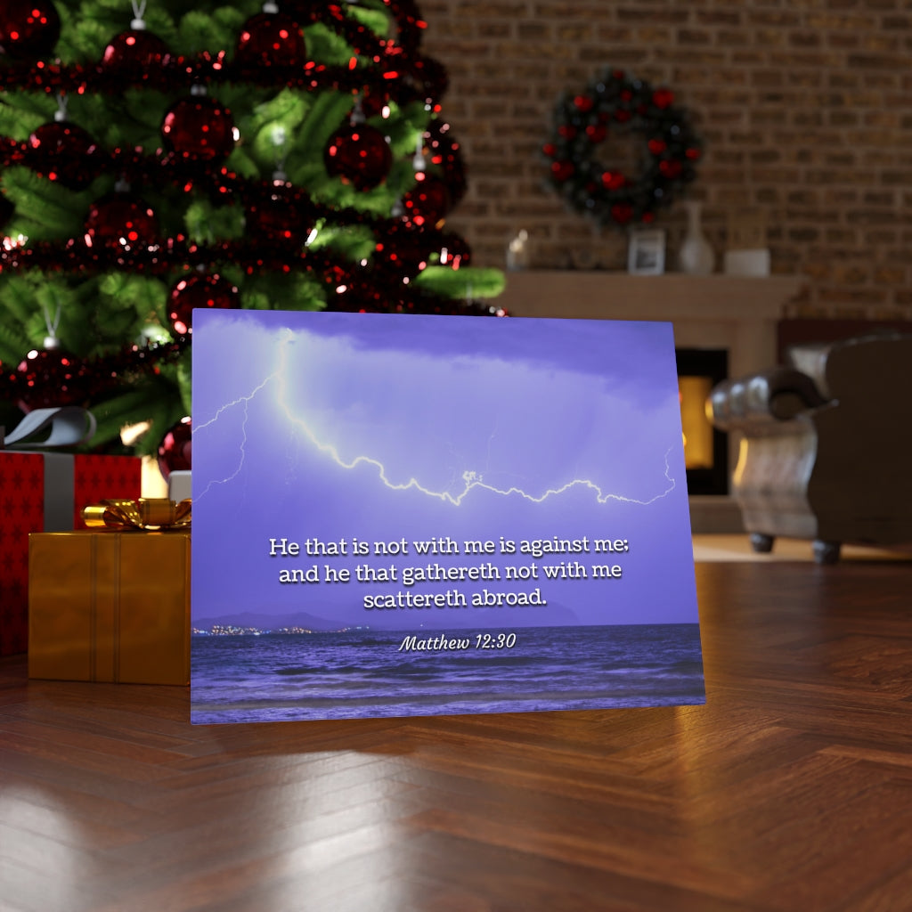 Scripture Walls With Christ Matthew 12:30 Bible Verse Canvas Christian Wall Art Ready to Hang Unframed-Express Your Love Gifts