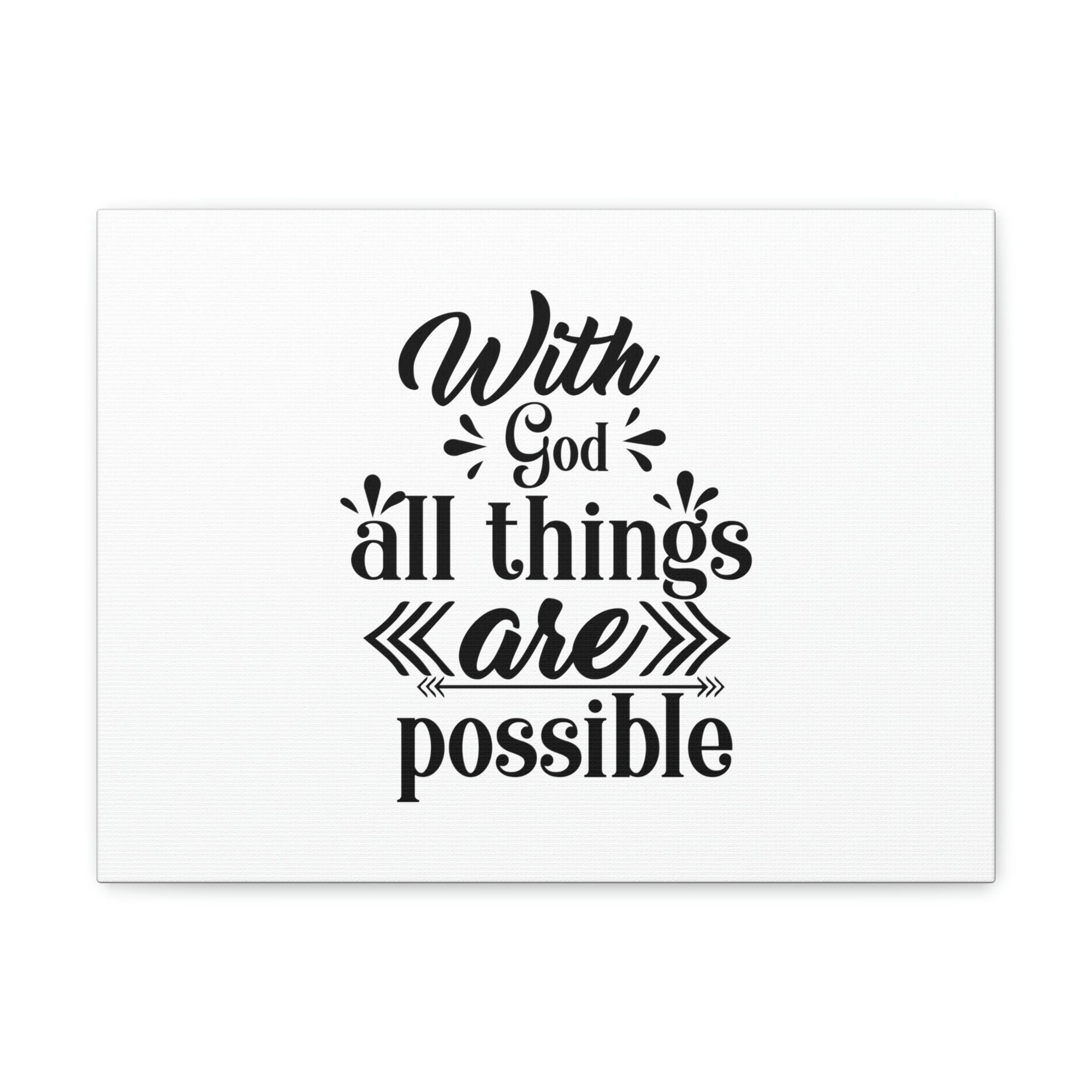 Scripture Walls With God All Things Are Possible Luke 1:37 Christian Wall Art Bible Verse Print Ready to Hang Unframed-Express Your Love Gifts