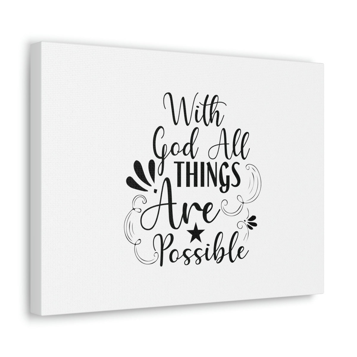 Scripture Walls With God All Things Are Possible Luke 1:37 Plain Christian Wall Art Bible Verse Print Ready to Hang Unframed-Express Your Love Gifts
