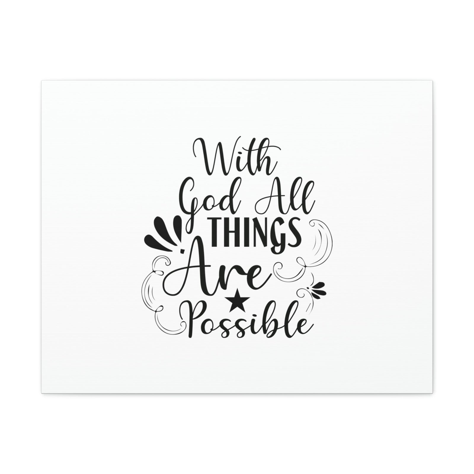 Scripture Walls With God All Things Are Possible Luke 1:37 Plain Christian Wall Art Bible Verse Print Ready to Hang Unframed-Express Your Love Gifts