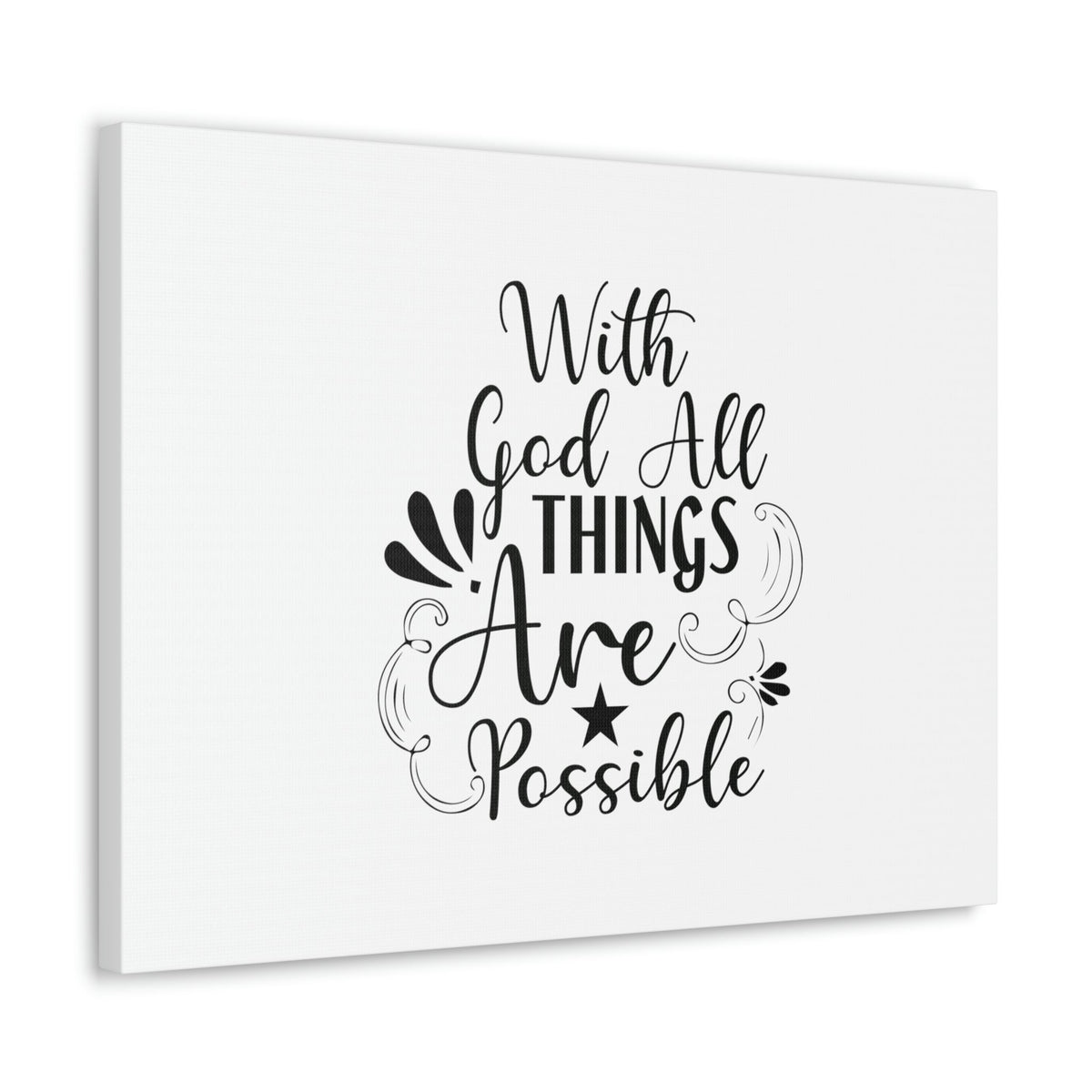 Scripture Walls With God All Things Are Possible Luke 1:37 Plain Christian Wall Art Bible Verse Print Ready to Hang Unframed-Express Your Love Gifts