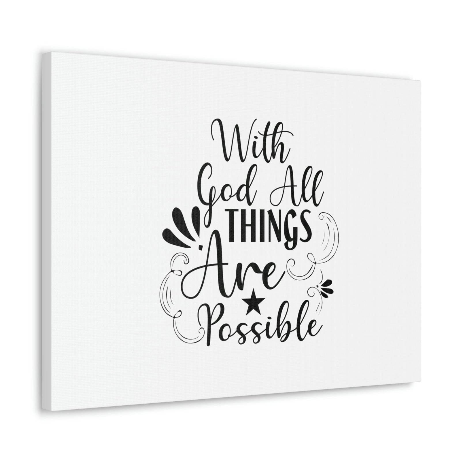 Scripture Walls With God All Things Are Possible Luke 1:37 Plain Christian Wall Art Bible Verse Print Ready to Hang Unframed-Express Your Love Gifts