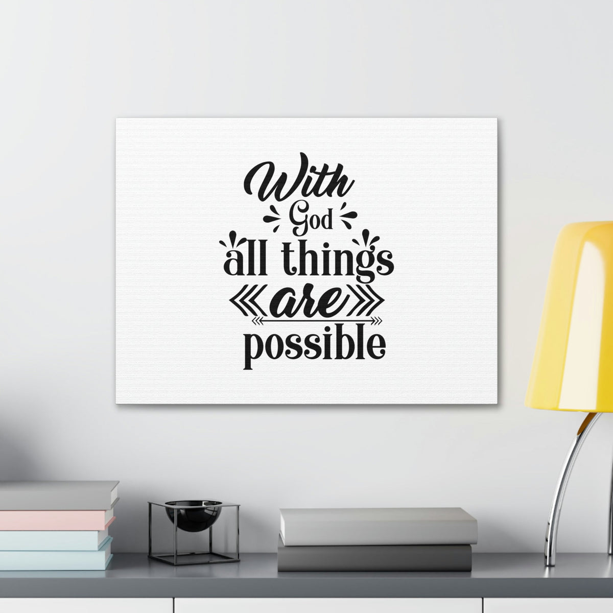 Scripture Walls With God All Things Are Possible Luke 1:37 Christian Wall Art Bible Verse Print Ready to Hang Unframed-Express Your Love Gifts
