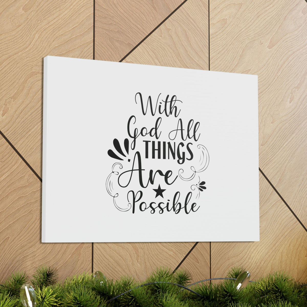 Scripture Walls With God All Things Are Possible Luke 1:37 Plain Christian Wall Art Bible Verse Print Ready to Hang Unframed-Express Your Love Gifts