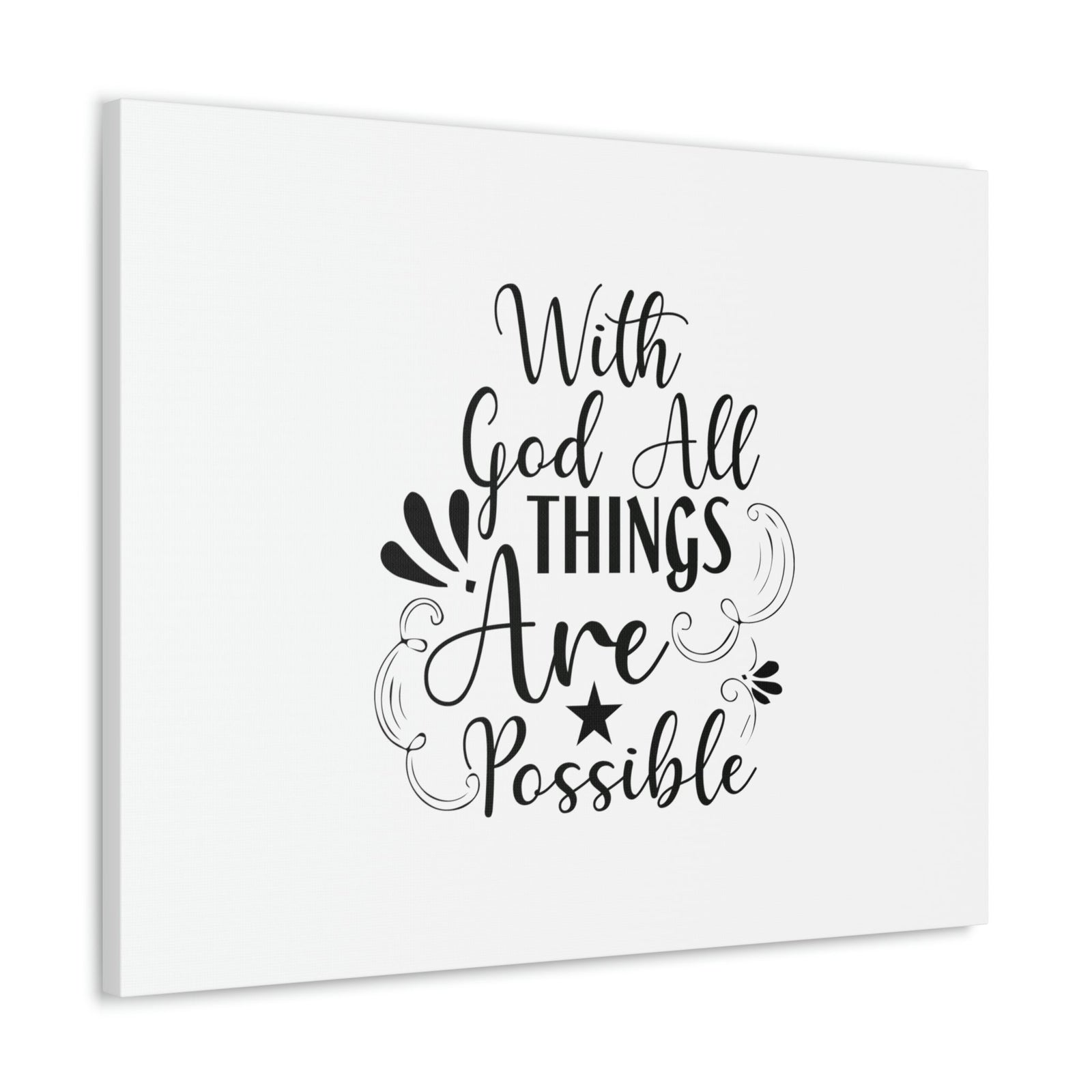 Scripture Walls With God All Things Are Possible Luke 1:37 Plain Christian Wall Art Bible Verse Print Ready to Hang Unframed-Express Your Love Gifts