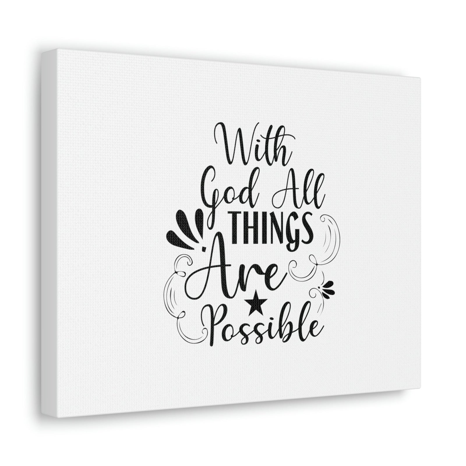 Scripture Walls With God All Things Are Possible Luke 1:37 Plain Christian Wall Art Bible Verse Print Ready to Hang Unframed-Express Your Love Gifts