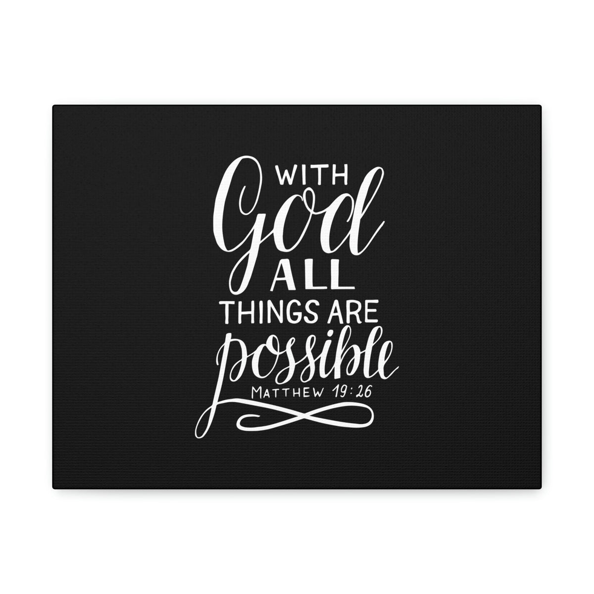 Scripture Walls With God All Things Are Possible Matthew 19:26 Black Christian Wall Art Bible Verse Print Ready to Hang Unframed-Express Your Love Gifts