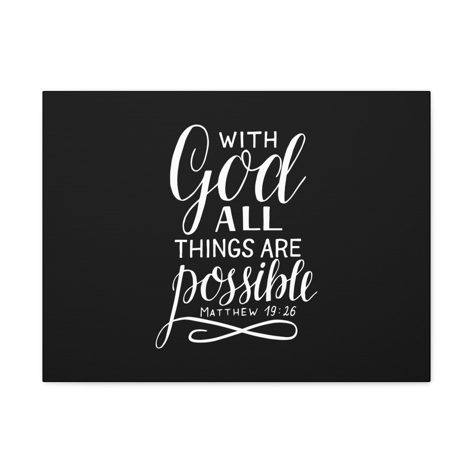 Scripture Walls With God All Things Are Possible Matthew 19:26 Black Christian Wall Art Bible Verse Print Ready to Hang Unframed-Express Your Love Gifts