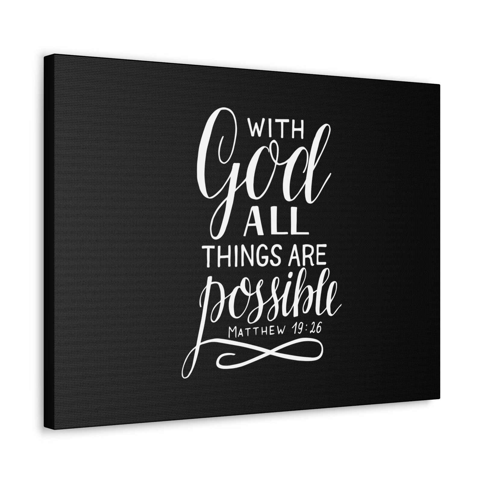 Scripture Walls With God All Things Are Possible Matthew 19:26 Black Christian Wall Art Bible Verse Print Ready to Hang Unframed-Express Your Love Gifts