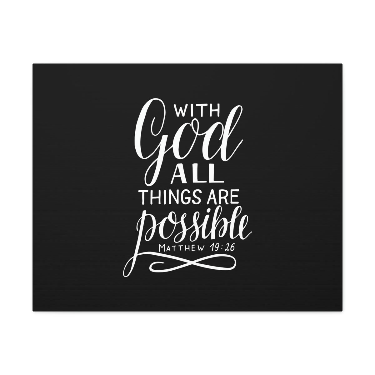 Scripture Walls With God All Things Are Possible Matthew 19:26 Black Christian Wall Art Bible Verse Print Ready to Hang Unframed-Express Your Love Gifts