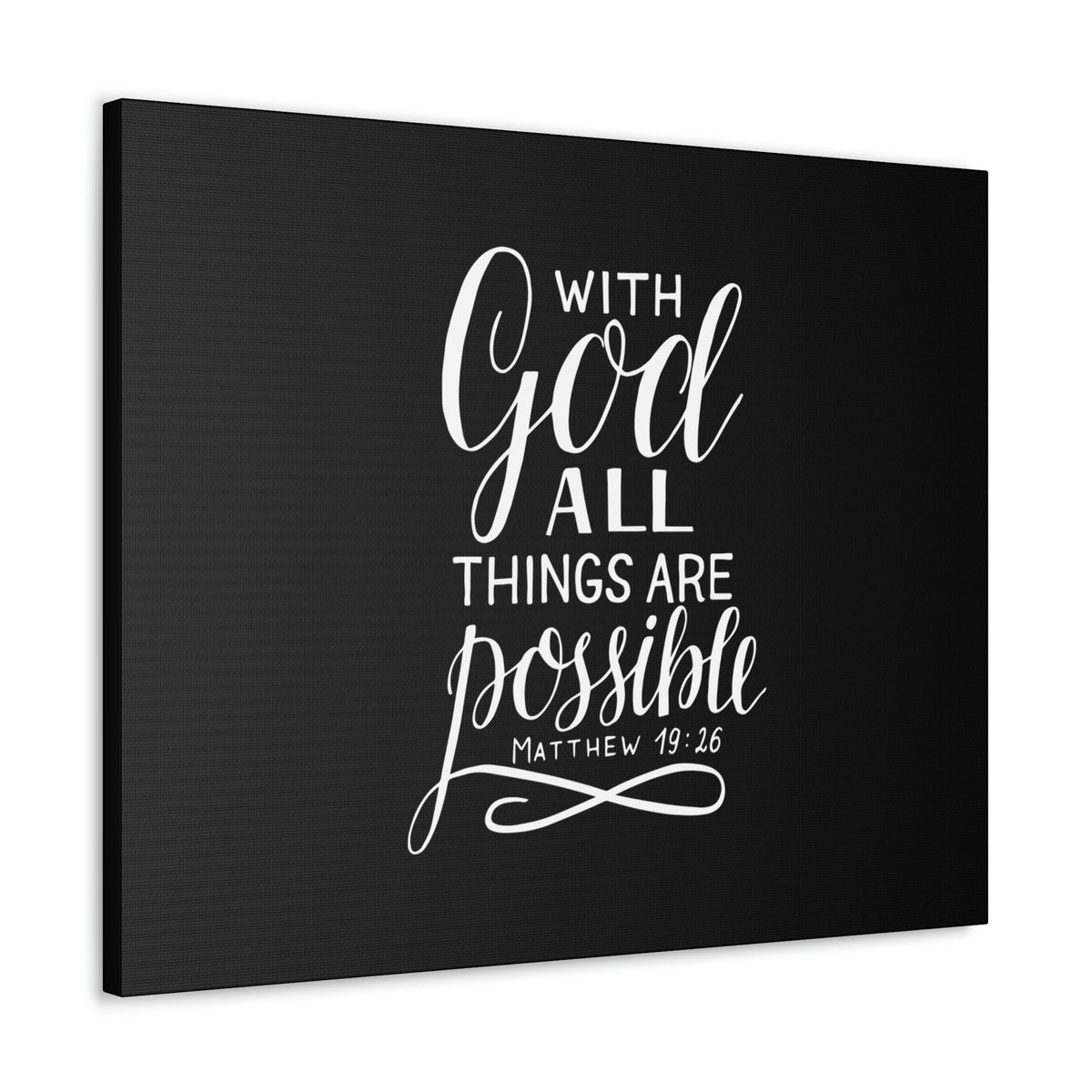 Scripture Walls With God All Things Are Possible Matthew 19:26 Black Christian Wall Art Bible Verse Print Ready to Hang Unframed-Express Your Love Gifts