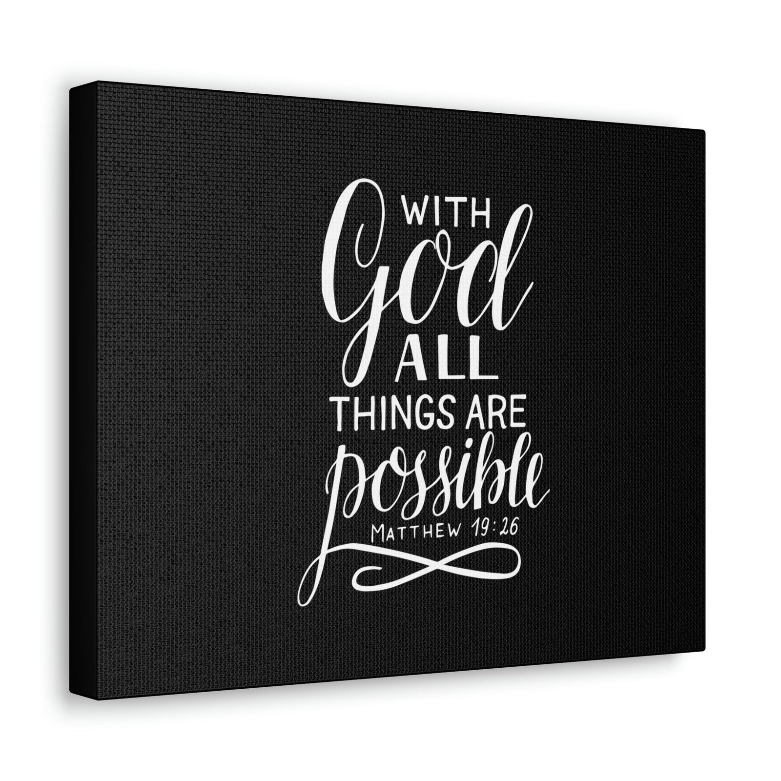Scripture Walls With God All Things Are Possible Matthew 19:26 Black Christian Wall Art Bible Verse Print Ready to Hang Unframed-Express Your Love Gifts