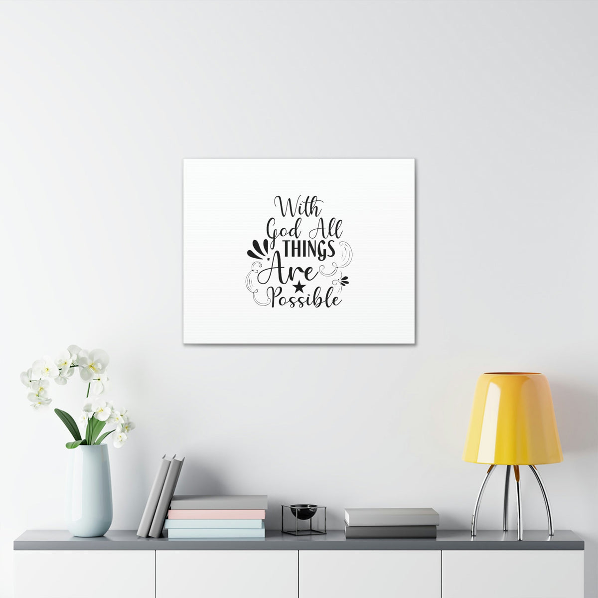 Scripture Walls With God All Things Are Possible Matthew 19:26 Christian Wall Art Bible Verse Print Ready to Hang Unframed-Express Your Love Gifts
