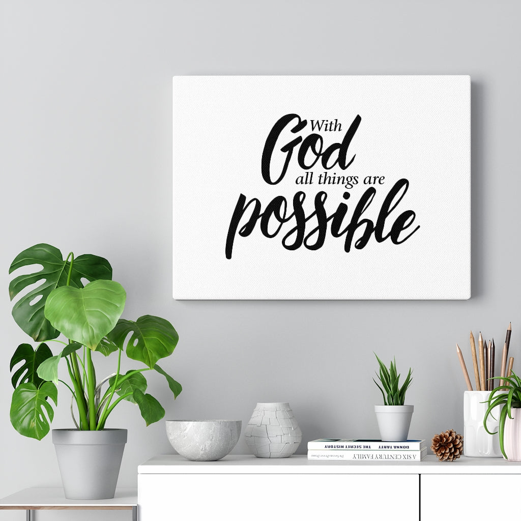 Scripture Walls With God All Things Are Possible Matthew 19:26 Wall Art Christian Home Decor Unframed-Express Your Love Gifts
