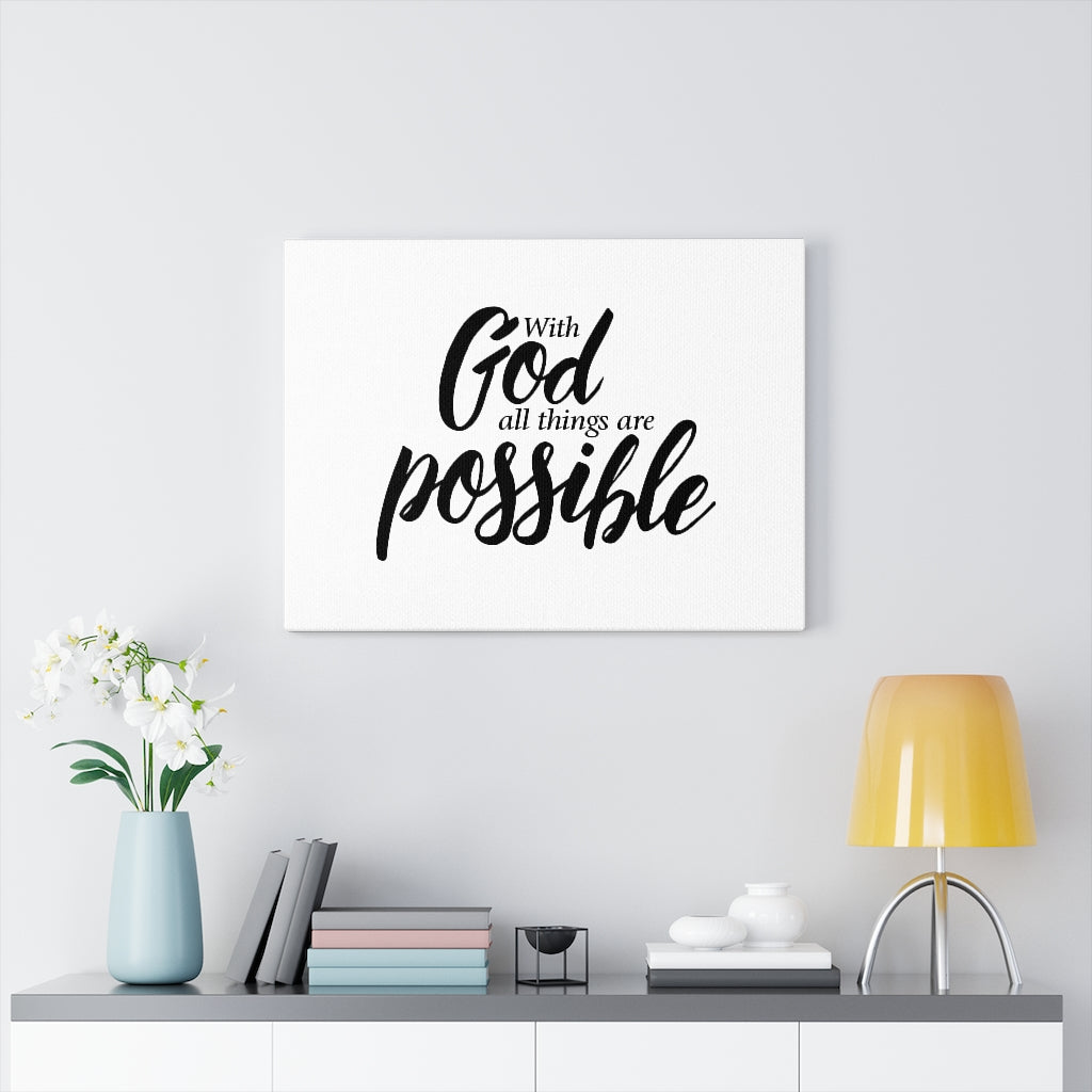 Scripture Walls With God All Things Are Possible Matthew 19:26 Wall Art Christian Home Decor Unframed-Express Your Love Gifts