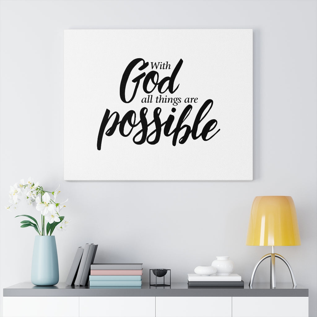Scripture Walls With God All Things Are Possible Matthew 19:26 Wall Art Christian Home Decor Unframed-Express Your Love Gifts