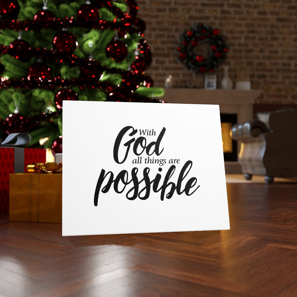 Scripture Walls With God All Things Are Possible Matthew 19:26 Wall Art Christian Home Decor Unframed-Express Your Love Gifts