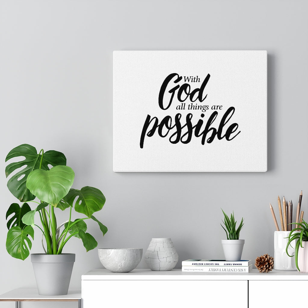 Scripture Walls With God All Things Are Possible Matthew 19:26 Wall Art Christian Home Decor Unframed-Express Your Love Gifts