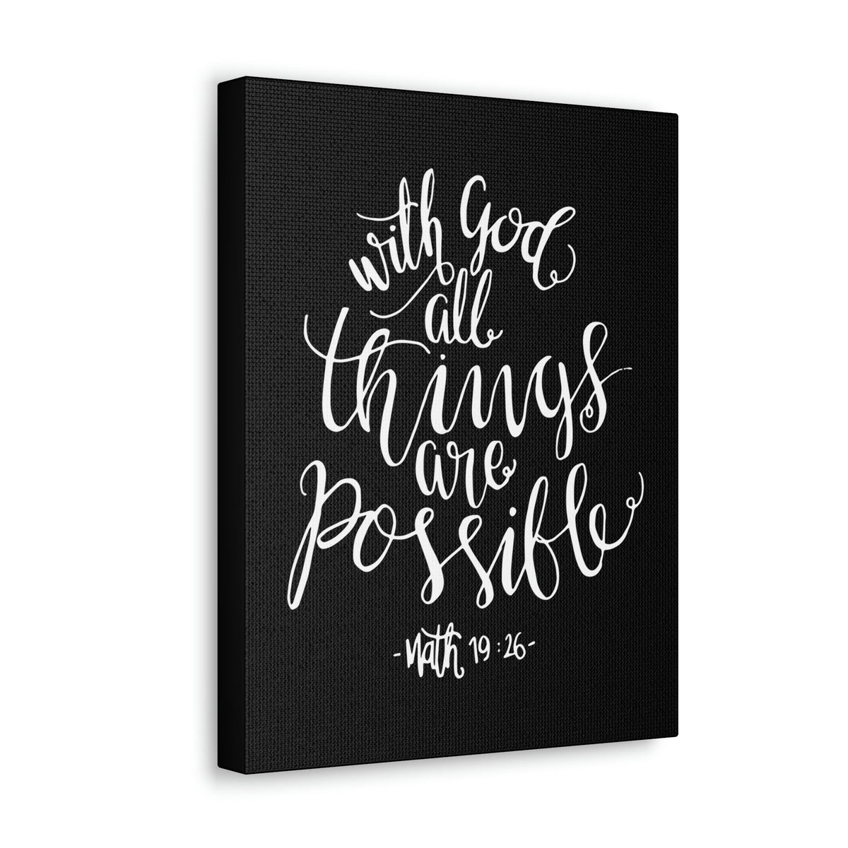 Scripture Walls With God All Things Are Possible Matthew 19:26 White Cursive Christian Wall Art Bible Verse Print Ready To Hang Unframed-Express Your Love Gifts