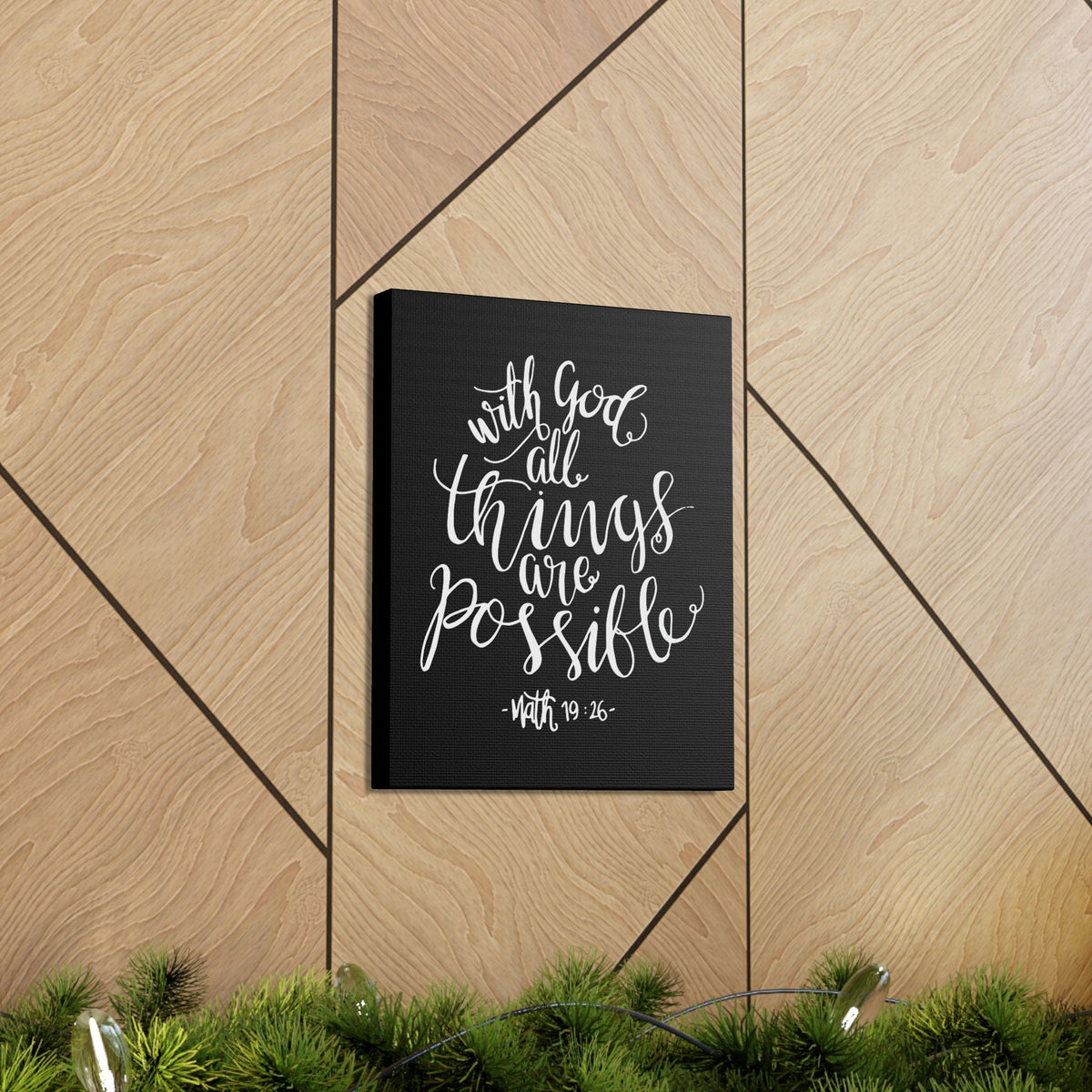 Scripture Walls With God All Things Are Possible Matthew 19:26 White Cursive Christian Wall Art Bible Verse Print Ready To Hang Unframed-Express Your Love Gifts