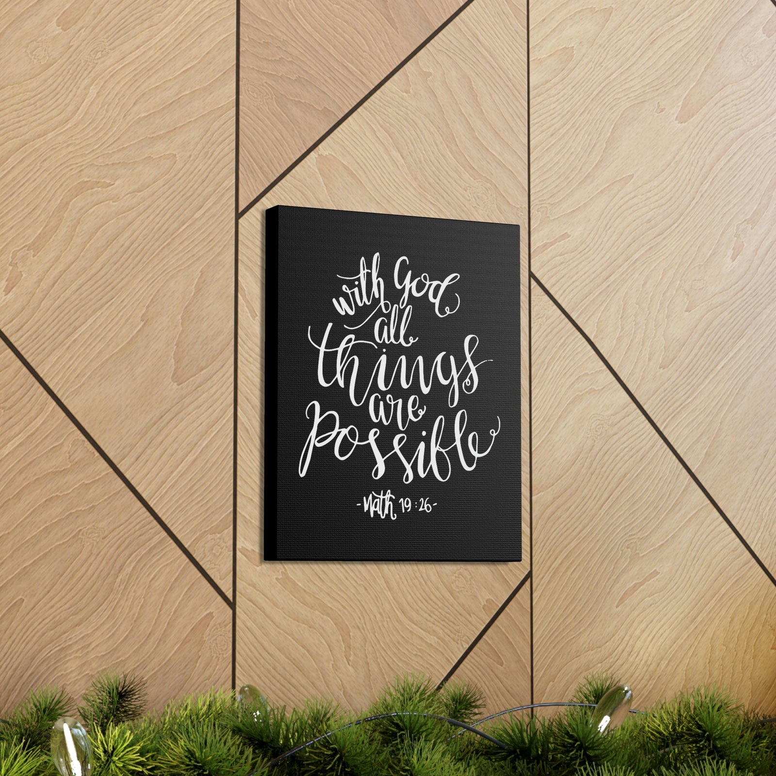 Scripture Walls With God All Things Are Possible Matthew 19:26 White Cursive Christian Wall Art Bible Verse Print Ready To Hang Unframed-Express Your Love Gifts