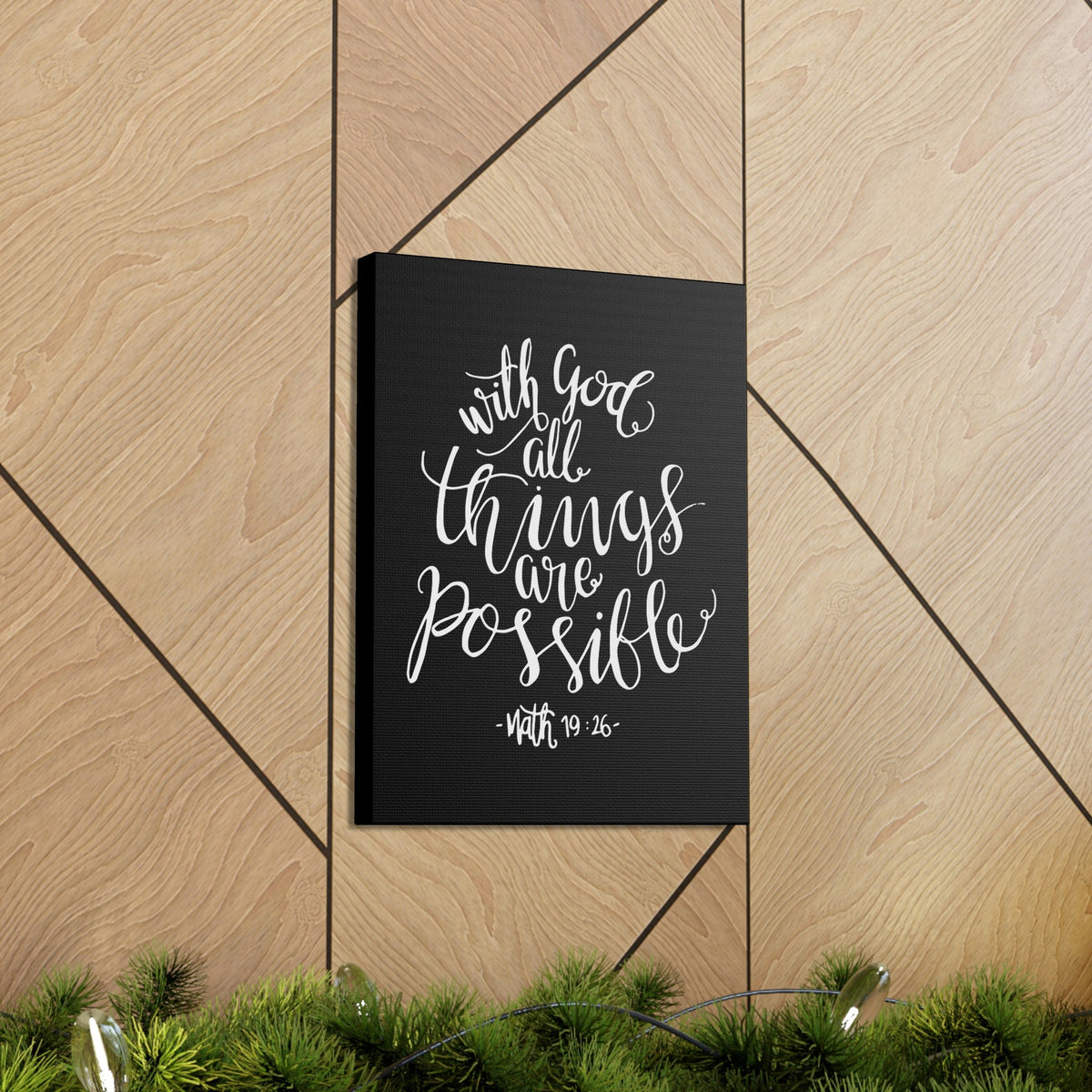 Scripture Walls With God All Things Are Possible Matthew 19:26 White Cursive Christian Wall Art Bible Verse Print Ready To Hang Unframed-Express Your Love Gifts