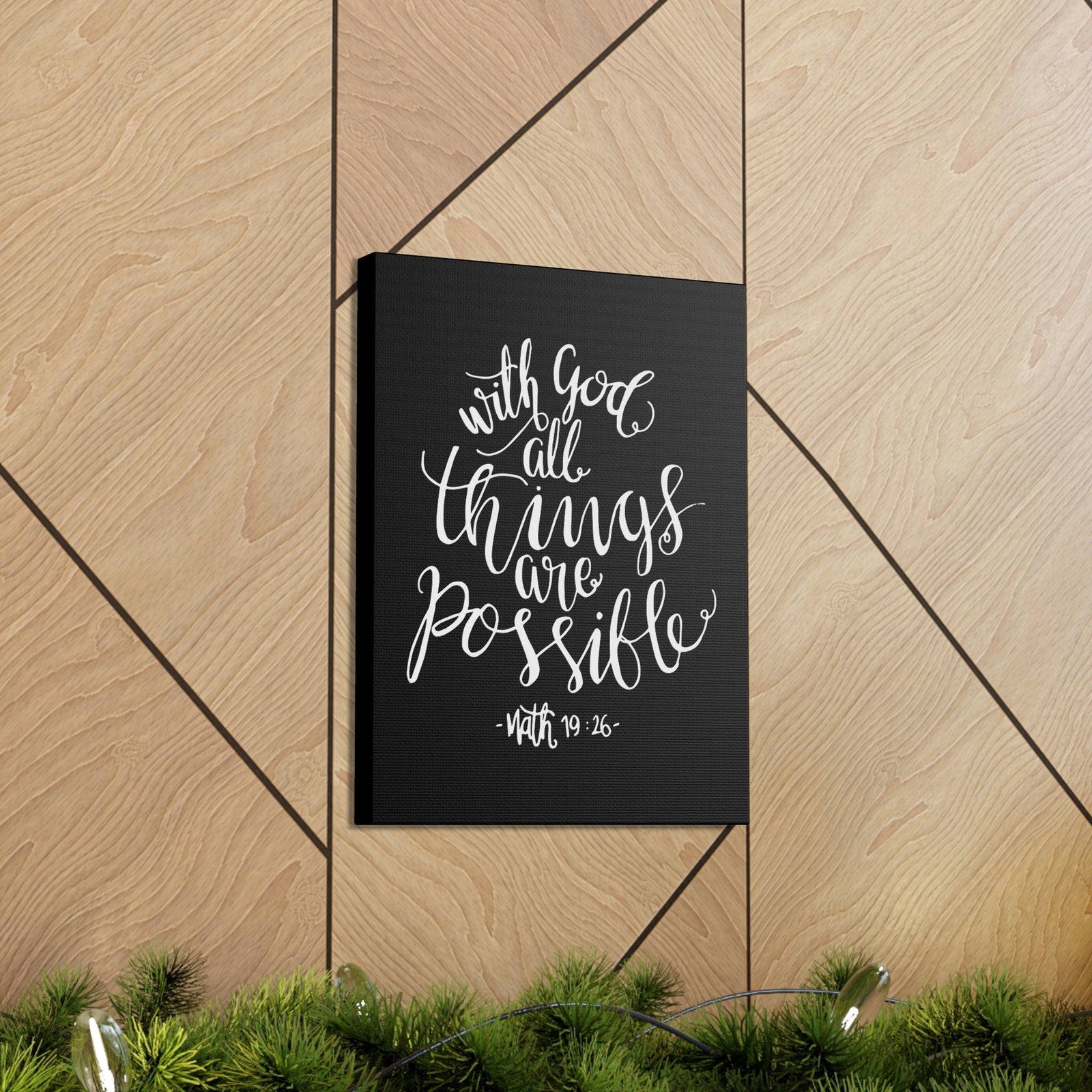 Scripture Walls With God All Things Are Possible Matthew 19:26 White Cursive Christian Wall Art Bible Verse Print Ready To Hang Unframed-Express Your Love Gifts