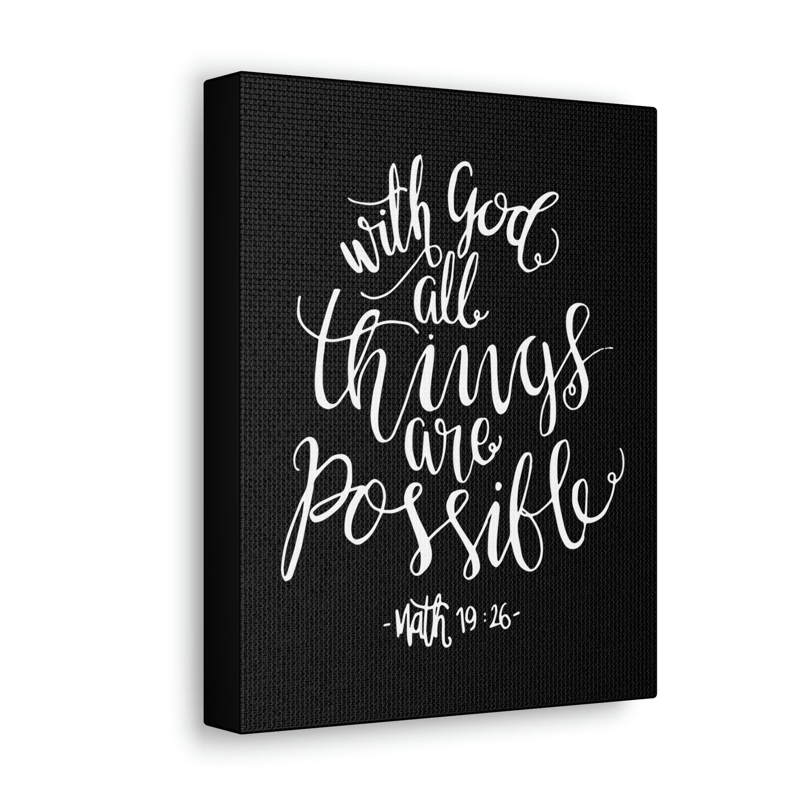 Scripture Walls With God All Things Are Possible Matthew 19:26 White Cursive Christian Wall Art Bible Verse Print Ready To Hang Unframed-Express Your Love Gifts