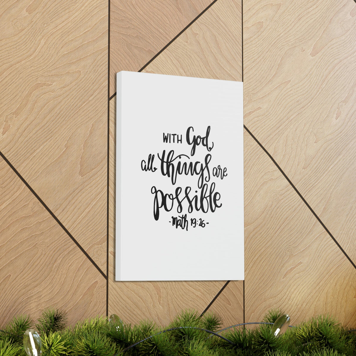 Scripture Walls With God All Things Matthew 19:26 Cursive Christian Wall Art Bible Verse Print Ready To Hang Unframed-Express Your Love Gifts