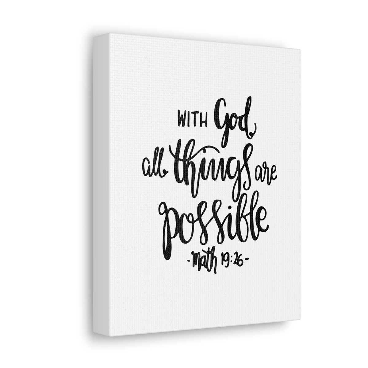 Scripture Walls With God All Things Matthew 19:26 Cursive Christian Wall Art Bible Verse Print Ready To Hang Unframed-Express Your Love Gifts