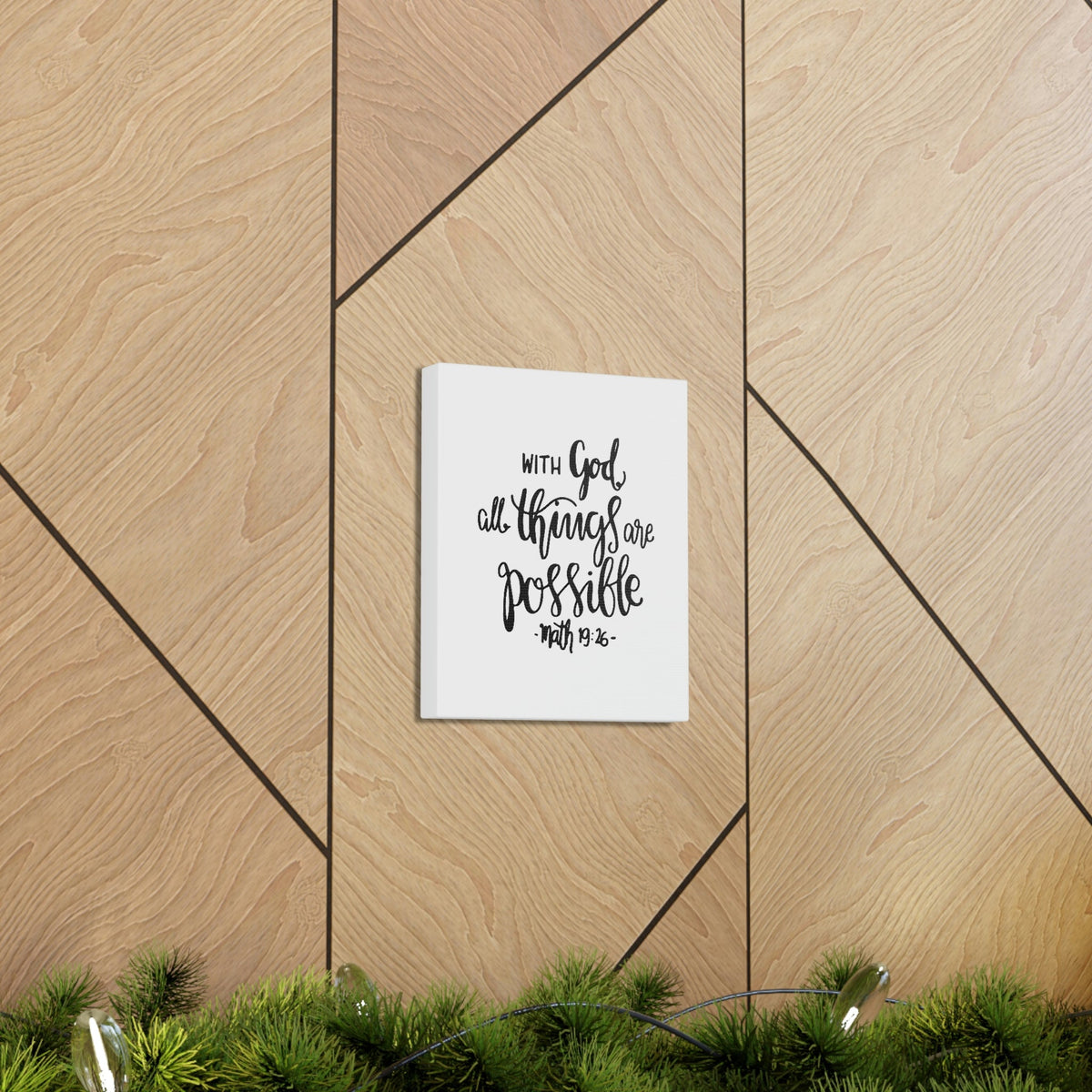 Scripture Walls With God All Things Matthew 19:26 Cursive Christian Wall Art Bible Verse Print Ready To Hang Unframed-Express Your Love Gifts
