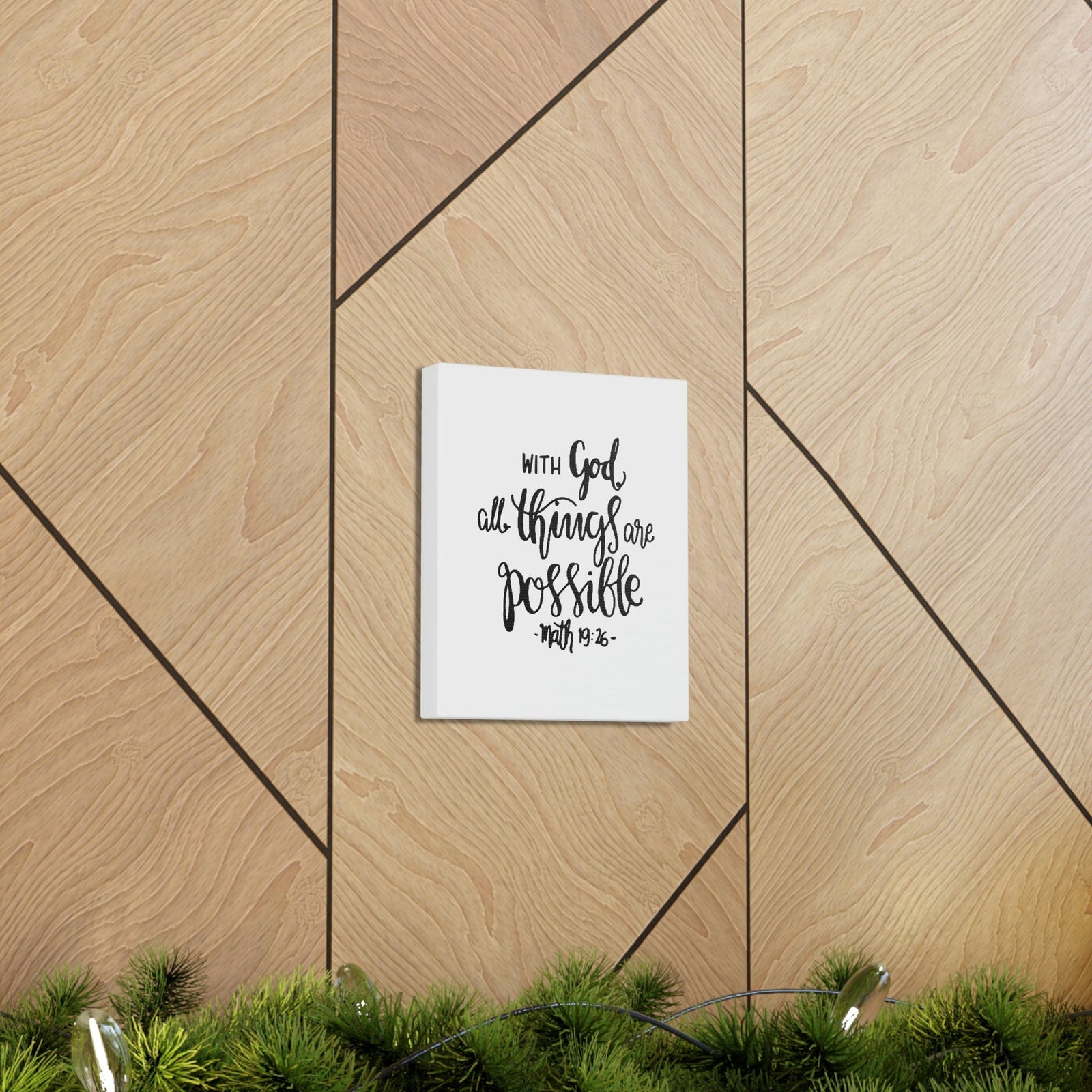 Scripture Walls With God All Things Matthew 19:26 Cursive Christian Wall Art Bible Verse Print Ready To Hang Unframed-Express Your Love Gifts