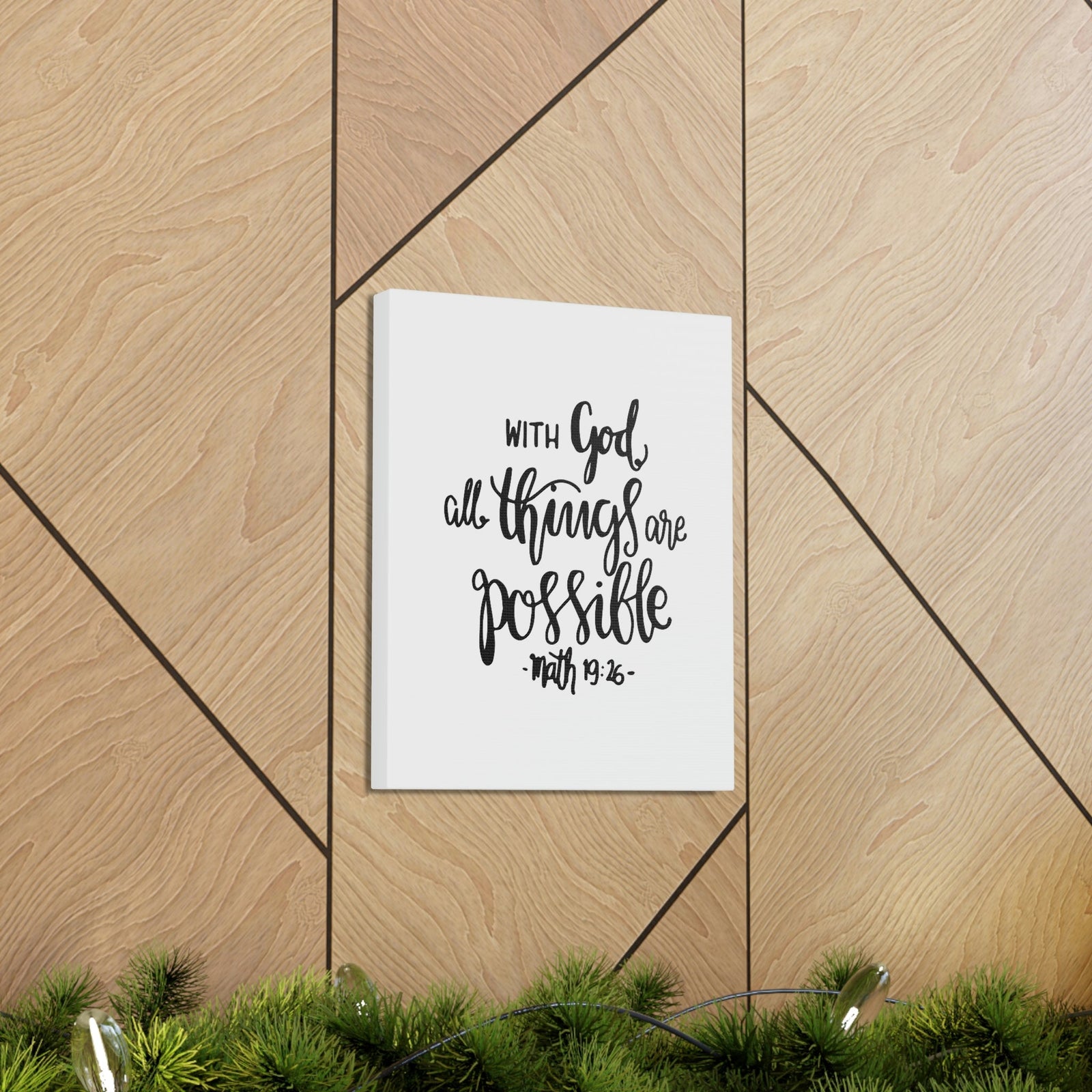 Scripture Walls With God All Things Matthew 19:26 Cursive Christian Wall Art Bible Verse Print Ready To Hang Unframed-Express Your Love Gifts
