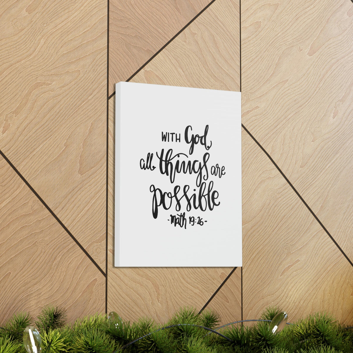 Scripture Walls With God All Things Matthew 19:26 Cursive Christian Wall Art Bible Verse Print Ready To Hang Unframed-Express Your Love Gifts