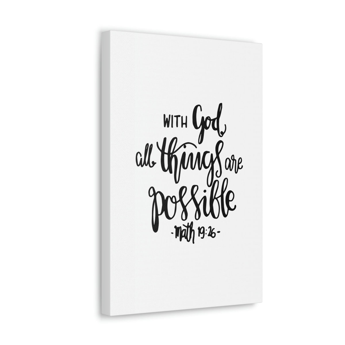 Scripture Walls With God All Things Matthew 19:26 Cursive Christian Wall Art Bible Verse Print Ready To Hang Unframed-Express Your Love Gifts
